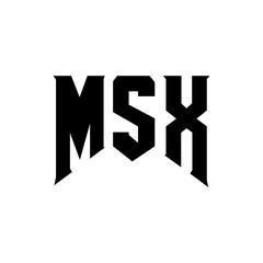 MSX letter logo design for technology company. MSX logo design black and white color combination. MSX logo, MSX vector, MSX design, MSX icon, MSX alphabet. MSX typography logo design.
