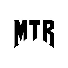 MTR letter logo design for technology company. MTR logo design black and white color combination. MTR logo, MTR vector, MTR design, MTR icon, MTR alphabet. MTR typography logo design.