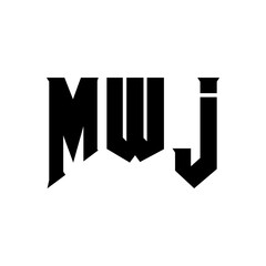 MWJ letter logo design for technology company. MWJ logo design black and white color combination. MWJ logo, MWJ vector, MWJ design, MWJ icon, MWJ alphabet. MWJ typography logo design.