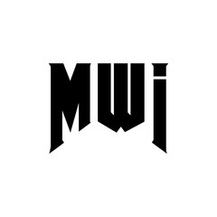 MWI letter logo design for technology company. MWI logo design black and white color combination. MWI logo, MWI vector, MWI design, MWI icon, MWI alphabet. MWI typography logo design.