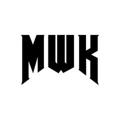 MWK letter logo design for technology company. MWK logo design black and white color combination. MWK logo, MWK vector, MWK design, MWK icon, MWK alphabet. MWK typography logo design.