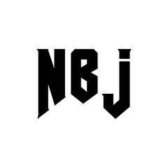NBJ letter logo design for technology company. NBJ logo design black and white color combination. NBJ logo, NBJ vector, NBJ design, NBJ icon, NBJ alphabet. NBJ typography logo design.