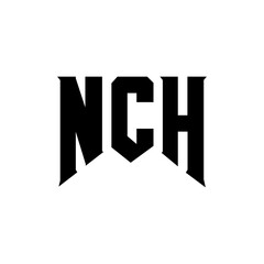 NCH letter logo design for technology company. NCH logo design black and white color combination. NCH logo, NCH vector, NCH design, NCH icon, NCH alphabet. NCH typography logo design.