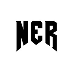 NER letter logo design for technology company. NER logo design black and white color combination. NER logo, NER vector, NER design, NER icon, NER alphabet. NER typography logo design.