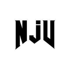 NJV letter logo design for technology company. NJV logo design black and white color combination. NJV logo, NJV vector, NJV design, NJV icon, NJV alphabet. NJV typography logo design.