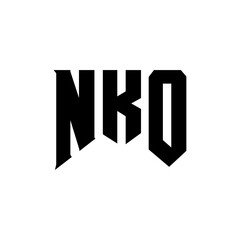 NKO letter logo design for technology company. NKO logo design black and white color combination. NKO logo, NKO vector, NKO design, NKO icon, NKO alphabet. NKO typography logo design.