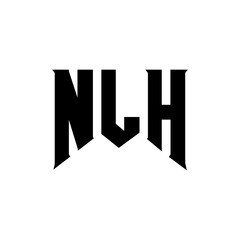 NLH letter logo design for technology company. NLH logo design black and white color combination. NLH logo, NLH vector, NLH design, NLH icon, NLH alphabet. NLH typography logo design.