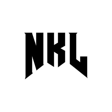 NKL letter logo design for technology company. NKL logo design black and white color combination. NKL logo, NKL vector, NKL design, NKL icon, NKL alphabet. NKL typography logo design.