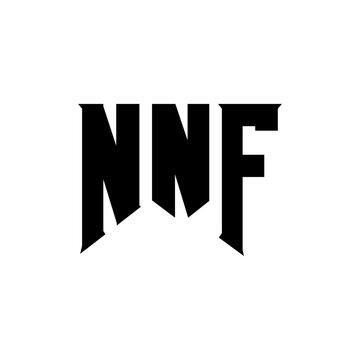 NNF letter logo design for technology company. NNF logo design black and white color combination. NNF logo, NNF vector, NNF design, NNF icon, NNF alphabet. NNF typography logo design.