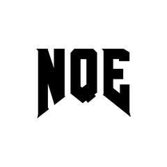 NQE letter logo design for technology company. NQE logo design black and white color combination. NQE logo, NQE vector, NQE design, NQE icon, NQE alphabet. NQE typography logo design.