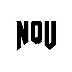 NQU letter logo design for technology company. NQU logo design black and white color combination. NQU logo, NQU vector, NQU design, NQU icon, NQU alphabet. NQU typography logo design.