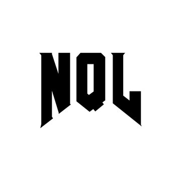 NQL letter logo design for technology company. NQL logo design black and white color combination. NQL logo, NQL vector, NQL design, NQL icon, NQL alphabet. NQL typography logo design.