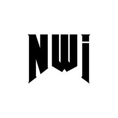 NWI letter logo design for technology company. NWI logo design black and white color combination. NWI logo, NWI vector, NWI design, NWI icon, NWI alphabet. NWI typography logo design.