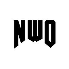 NWO letter logo design for technology company. NWO logo design black and white color combination. NWO logo, NWO vector, NWO design, NWO icon, NWO alphabet. NWO typography logo design.
