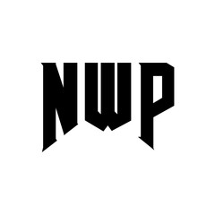 NWP letter logo design for technology company. NWP logo design black and white color combination. NWP logo, NWP vector, NWP design, NWP icon, NWP alphabet. NWP typography logo design.
