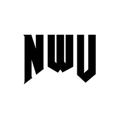 NWU letter logo design for technology company. NWU logo design black and white color combination. NWU logo, NWU vector, NWU design, NWU icon, NWU alphabet. NWU typography logo design.