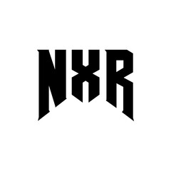 NXR letter logo design for technology company. NXR logo design black and white color combination. NXR logo, NXR vector, NXR design, NXR icon, NXR alphabet. NXR typography logo design.