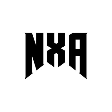 NXA letter logo design for technology company. NXA logo design black and white color combination. NXA logo, NXA vector, NXA design, NXA icon, NXA alphabet. NXA typography logo design.