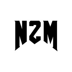 NZM letter logo design for technology company. NZM logo design black and white color combination. NZM logo, NZM vector, NZM design, NZM icon, NZM alphabet. NZM typography logo design.