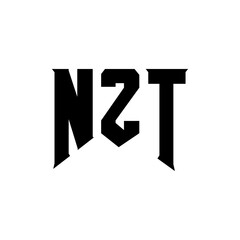 NZT letter logo design for technology company. NZT logo design black and white color combination. NZT logo, NZT vector, NZT design, NZT icon, NZT alphabet. NZT typography logo design.