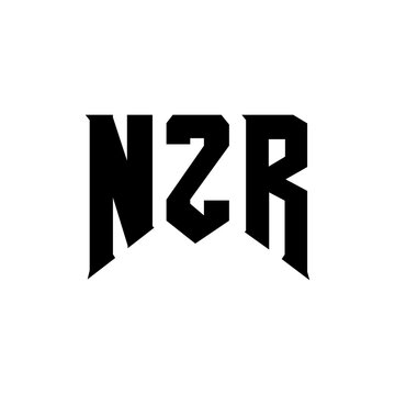 NZR letter logo design for technology company. NZR logo design black and white color combination. NZR logo, NZR vector, NZR design, NZR icon, NZR alphabet. NZR typography logo design.