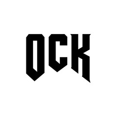 OCK letter logo design for technology company. OCK logo design black and white color combination. OCK logo, OCK vector, OCK design, OCK icon, OCK alphabet. OCK typography logo design.
