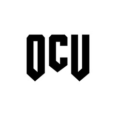 OCU letter logo design for technology company. OCU logo design black and white color combination. OCU logo, OCU vector, OCU design, OCU icon, OCU alphabet. OCU typography logo design.