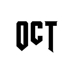 OCT letter logo design for technology company. OCT logo design black and white color combination. OCT logo, OCT vector, OCT design, OCT icon, OCT alphabet. OCT typography logo design.