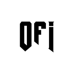 OFI letter logo design for technology company. OFI logo design black and white color combination. OFI logo, OFI vector, OFI design, OFI icon, OFI alphabet. OFI typography logo design.