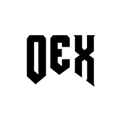OEX letter logo design for technology company. OEX logo design black and white color combination. OEX logo, OEX vector, OEX design, OEX icon, OEX alphabet. OEX typography logo design.