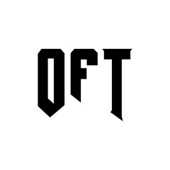 Obraz premium OFT letter logo design for technology company. OFT logo design black and white color combination. OFT logo, OFT vector, OFT design, OFT icon, OFT alphabet. OFT typography logo design.