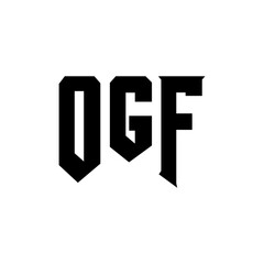 OGF letter logo design for technology company. OGF logo design black and white color combination. OGF logo, OGF vector, OGF design, OGF icon, OGF alphabet. OGF typography logo design.
