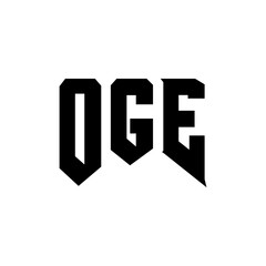 OGE letter logo design for technology company. OGE logo design black and white color combination. OGE logo, OGE vector, OGE design, OGE icon, OGE alphabet. OGE typography logo design.