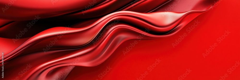 Aufkleber A red fabric with a wave pattern