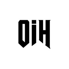 OIH letter logo design for technology company. OIH logo design black and white color combination. OIH logo, OIH vector, OIH design, OIH icon, OIH alphabet. OIH typography logo design.