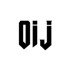 OIJ letter logo design for technology company. OIJ logo design black and white color combination. OIJ logo, OIJ vector, OIJ design, OIJ icon, OIJ alphabet. OIJ typography logo design.