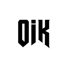 OIK letter logo design for technology company. OIK logo design black and white color combination. OIK logo, OIK vector, OIK design, OIK icon, OIK alphabet. OIK typography logo design.