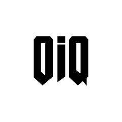 OIQ letter logo design for technology company. OIQ logo design black and white color combination. OIQ logo, OIQ vector, OIQ design, OIQ icon, OIQ alphabet. OIQ typography logo design.