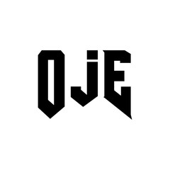 OJE letter logo design for technology company. OJE logo design black and white color combination. OJE logo, OJE vector, OJE design, OJE icon, OJE alphabet. OJE typography logo design.
