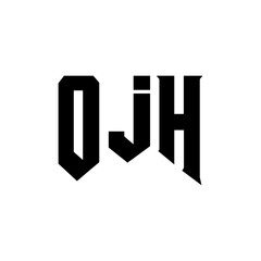 OJH letter logo design for technology company. OJH logo design black and white color combination. OJH logo, OJH vector, OJH design, OJH icon, OJH alphabet. OJH typography logo design.