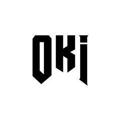 OKI letter logo design for technology company. OKI logo design black and white color combination. OKI logo, OKI vector, OKI design, OKI icon, OKI alphabet. OKI typography logo design.