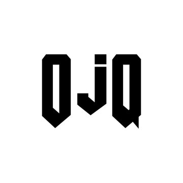 OJQ letter logo design for technology company. OJQ logo design black and white color combination. OJQ logo, OJQ vector, OJQ design, OJQ icon, OJQ alphabet. OJQ typography logo design.