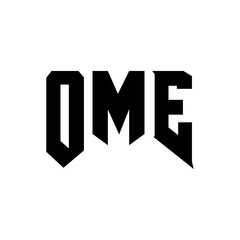 OME letter logo design for technology company. OME logo design black and white color combination. OME logo, OME vector, OME design, OME icon, OME alphabet. OME typography logo design.