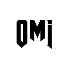 OMI letter logo design for technology company. OMI logo design black and white color combination. OMI logo, OMI vector, OMI design, OMI icon, OMI alphabet. OMI typography logo design.