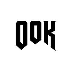 OOK letter logo design for technology company. OOK logo design black and white color combination. OOK logo, OOK vector, OOK design, OOK icon, OOK alphabet. OOK typography logo design.