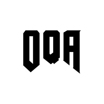OQA letter logo design for technology company. OQA logo design black and white color combination. OQA logo, OQA vector, OQA design, OQA icon, OQA alphabet. OQA typography logo design.