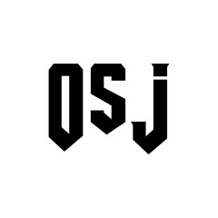 OSJ letter logo design for technology company. OSJ logo design black and white color combination. OSJ logo, OSJ vector, OSJ design, OSJ icon, OSJ alphabet. OSJ typography logo design.