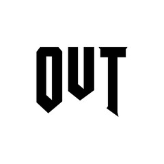 OUT letter logo design for technology company. OUT logo design black and white color combination. OUT logo, OUT vector, OUT design, OUT icon, OUT alphabet. OUT typography logo design.