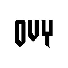 OVY letter logo design for technology company. OVY logo design black and white color combination. OVY logo, OVY vector, OVY design, OVY icon, OVY alphabet. OVY typography logo design.