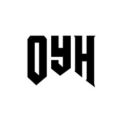 OYH letter logo design for technology company. OYH logo design black and white color combination. OYH logo, OYH vector, OYH design, OYH icon, OYH alphabet. OYH typography logo design.